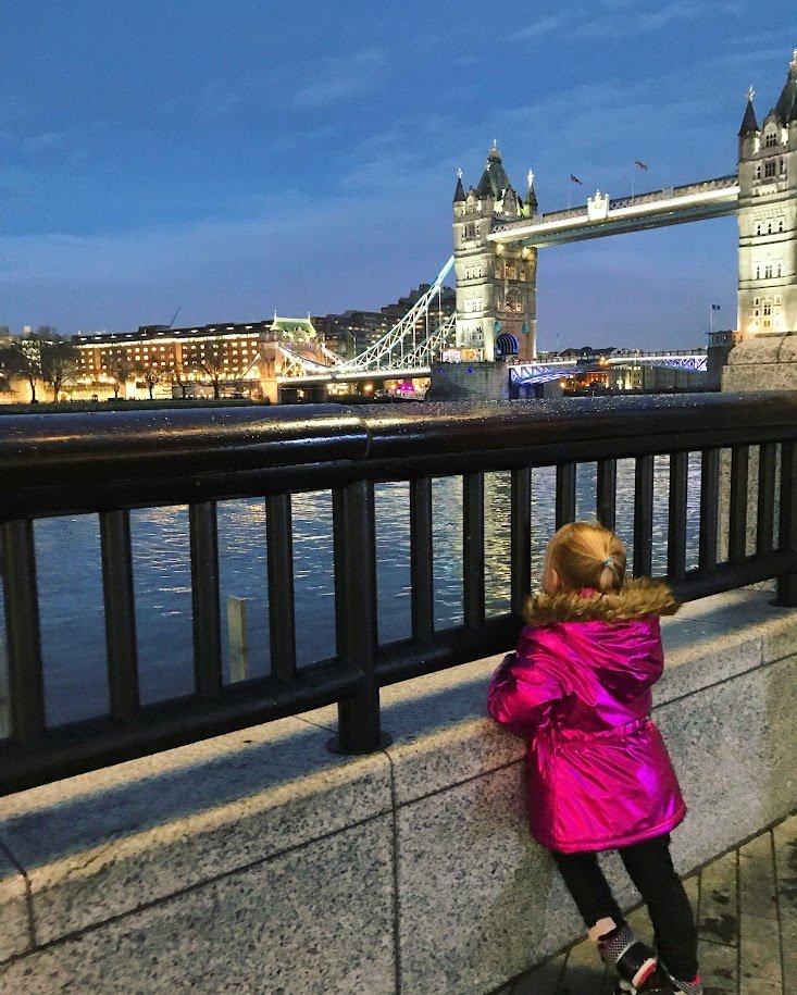 Little girl at Tower Bridge London